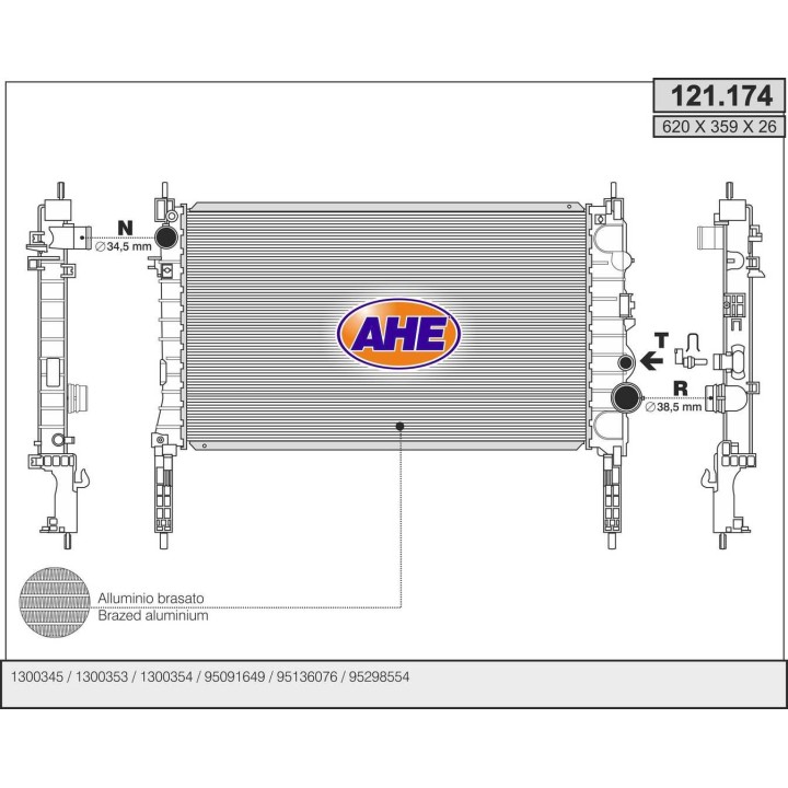 121174  RAD CHEVROLET/OPEL Trax/Mokka 1.4 +/-AC 01.13-
