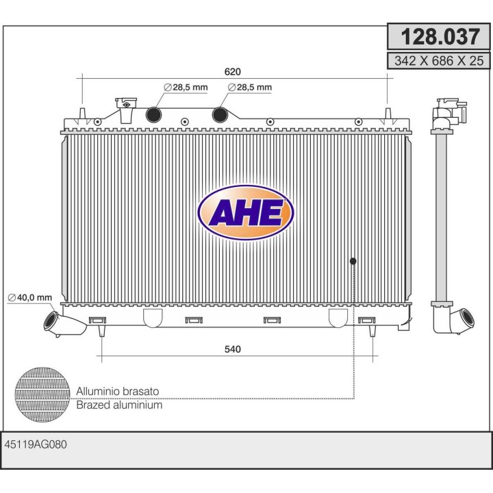 128037  RAD SUBARU Legacy BL/BP 2.0D +/-AC 09.03-