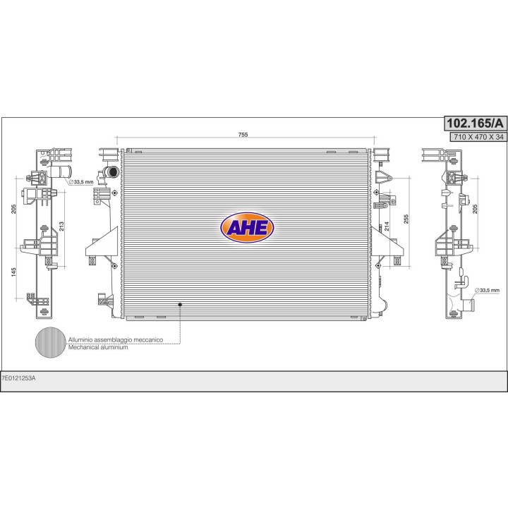 102165/A  RAD VOLKSWAGEN Transporter T5 2.0TDi/BiTDi +/-AC M