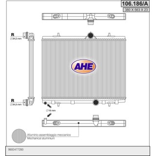 106186/A  RAD CITROEN/PEUGEOT C4/DS4/DS5/3008/5008 AC AT 09-