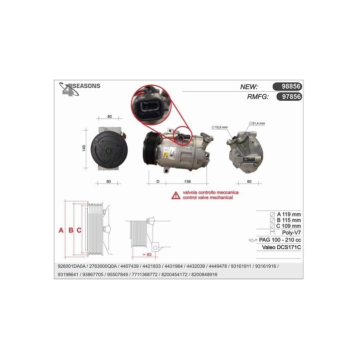 97856  CMP  RENAULT / OPEL / NISSAN 2.0 DCI 06-