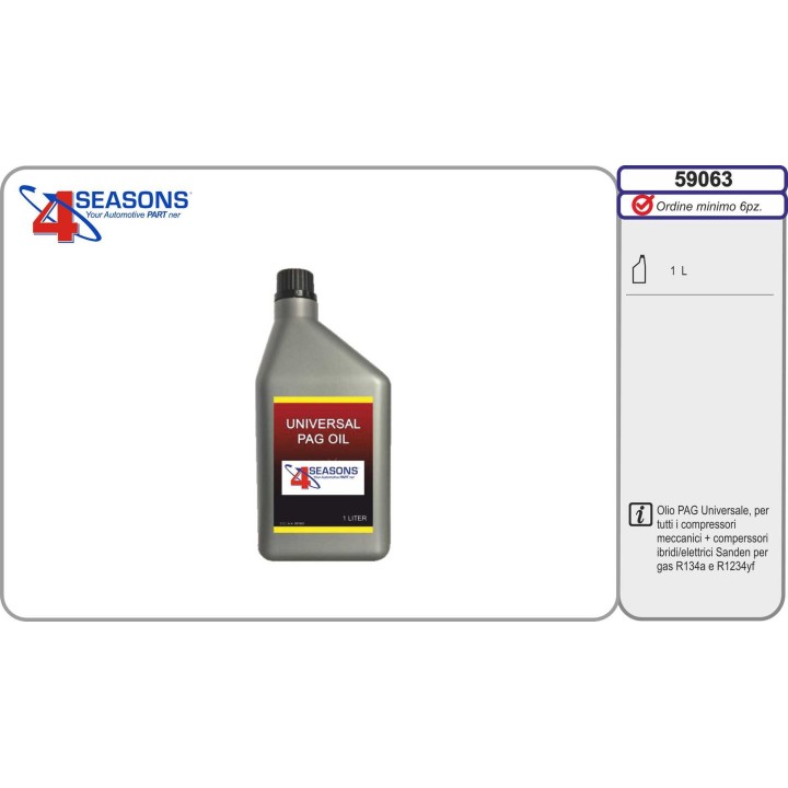 59063  ACEITE UNIVERSAL PAG 1LITRO PARA R134/1234YF