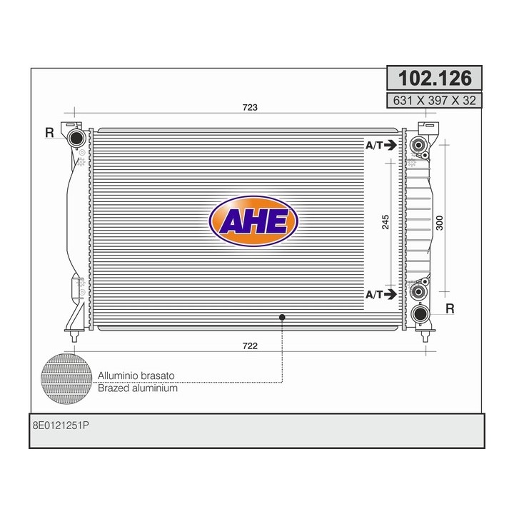 102126  RAD AUDI A4 II 2.4 30V AT +/- AC