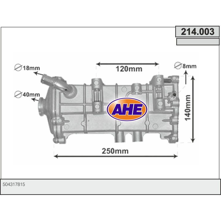 214003  EGR Cooler IVECO Daily IV 07.07-08.11