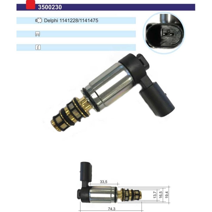 3500230  VALVULA CONTROL COMP compr. Delphi 1141228/1141475