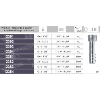 3332-06  ESPIGA SOLDABLE CON ENCASTE ALUMINIO