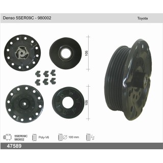 47589  COMPRESSOR CLUTCH Denso 5SER09C - 970002