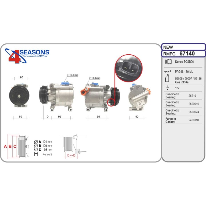 67140  COMPRESOR  FIAT STILO 1.2