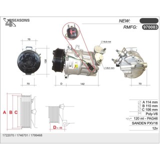 970083  CMP  FORD FOCUS III 1.6TDI / MONDEO IV (BA7)