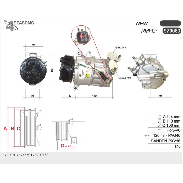 970083  CMP  FORD FOCUS III 1.6TDI / MONDEO IV (BA7)