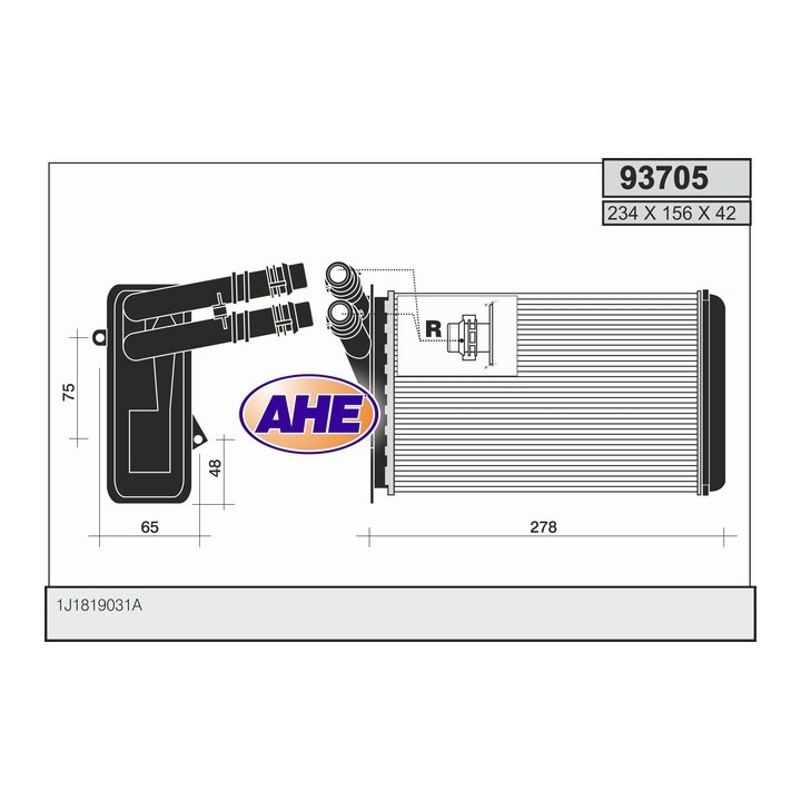 93705/O  HEATER CORE AUDI A3/BORA/BEETLE