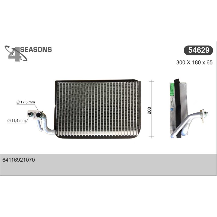 54629  EVAPORATOR BMW 320 SERIES 83-77