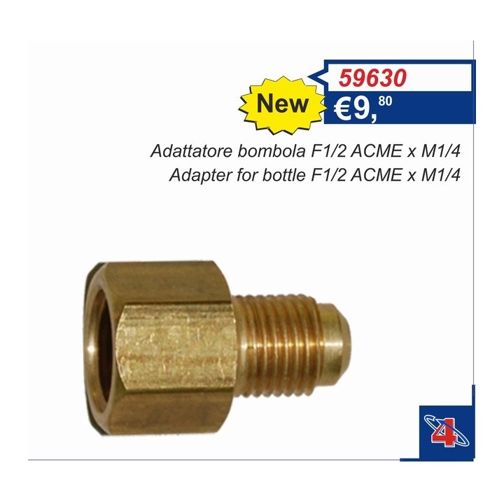 59630  Adattatore bombola F1/2 ACME x M1/4