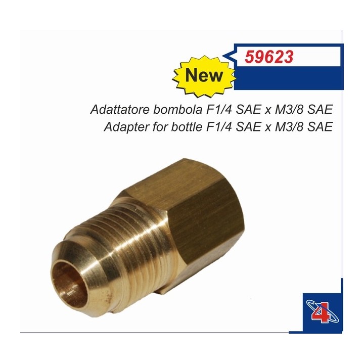 59623  Adattatore bombola F1/4 SAE x M3/8 SAE