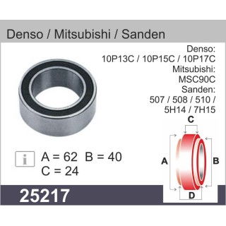 25217  RODAMIENTO SANDEN DENSO  62 X 40 X 24