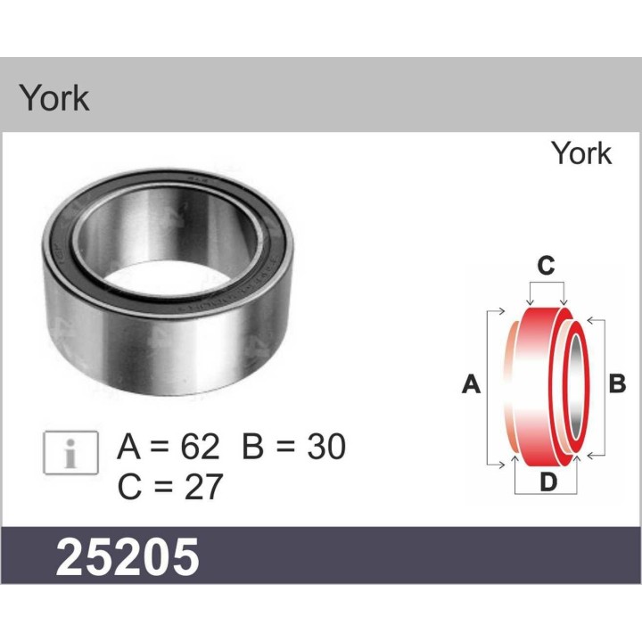 25205  RODAMIENTO CHRYSLER   62 X 30 X 27