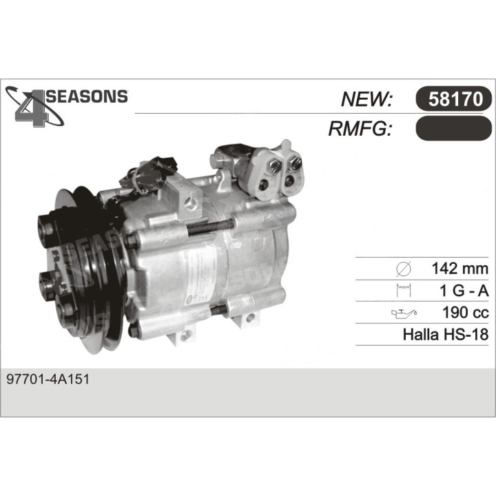 58170  COMPRESOR NUEVO HYUNDAI GALLOPER 91-