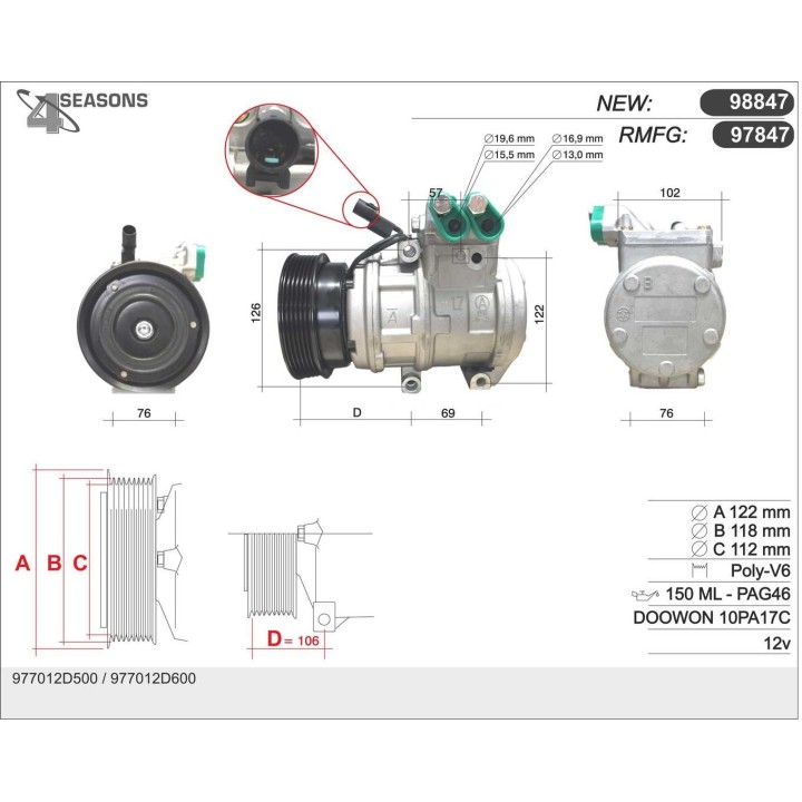 97847  CMP  KIA SPORTAGE 2.0 CRDI 01-