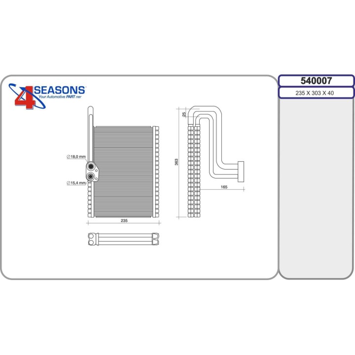 540007  Evaporatore RENAULT/VOLVO T-Serie/FH II 05.12-