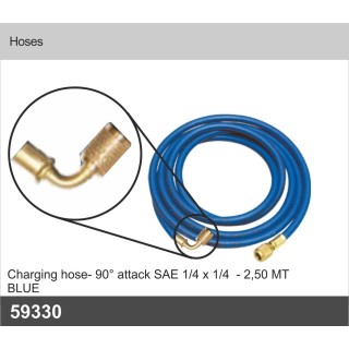 59330  Charging hose 90° attack SAE 1/4 x 1/4 BLUE mt 2,5