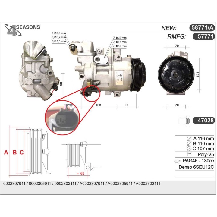 57771  COMPRESOR   MB A CLASS