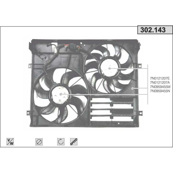 302143  FAN SEAT/VW ALHAMBRA/SHARAN 2.0TDI 15-