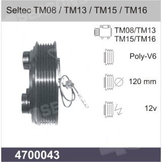 4700043  COMPRESSOR CLUTCH SELTEC TM08 / TM 13 / TM 15 / TM