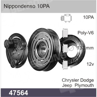 47564  EMBRAGUE COMPRESOR DENSO 10PA 12V PV6