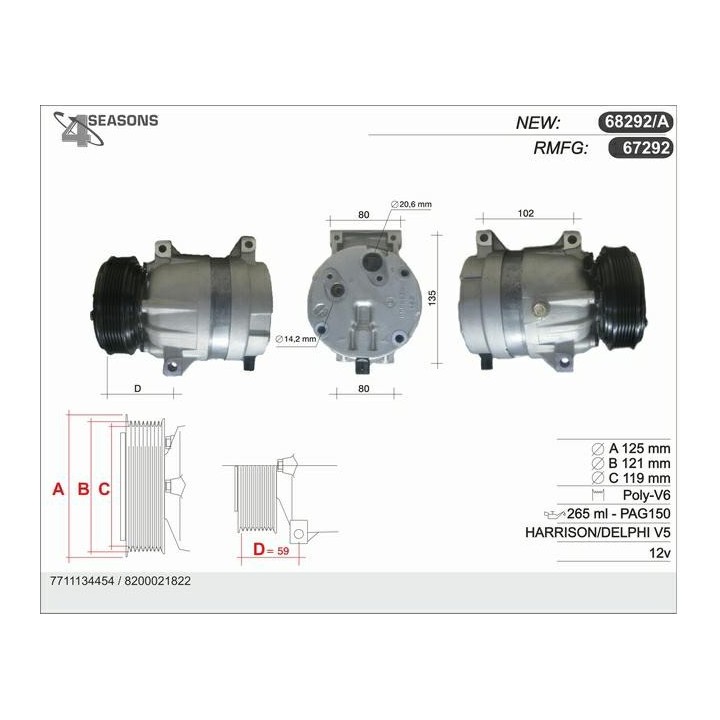 67292  COMPRESOR  RENAULT LAGUNA II
