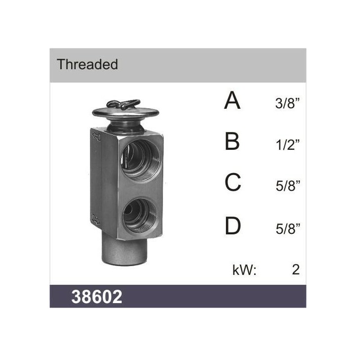 38602  UNIVERSAL EXPANSION VALVE BLOCK TYPE - THREATED