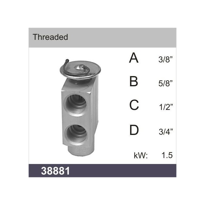 38881  UNIVERSAL EXPANSION VALVE BLOCK TYPE - THREATED