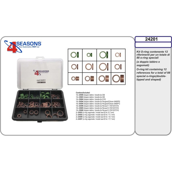 24201  KIT JUNTAS O-RING UNIVERSAL - APLICACIONES EUROPEA