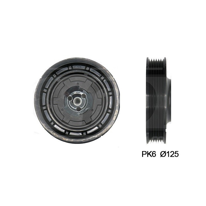 970074EMB  EMBRAGUE COMPRESOR NP 6SEL14C PV6 125MM 12V (970074)