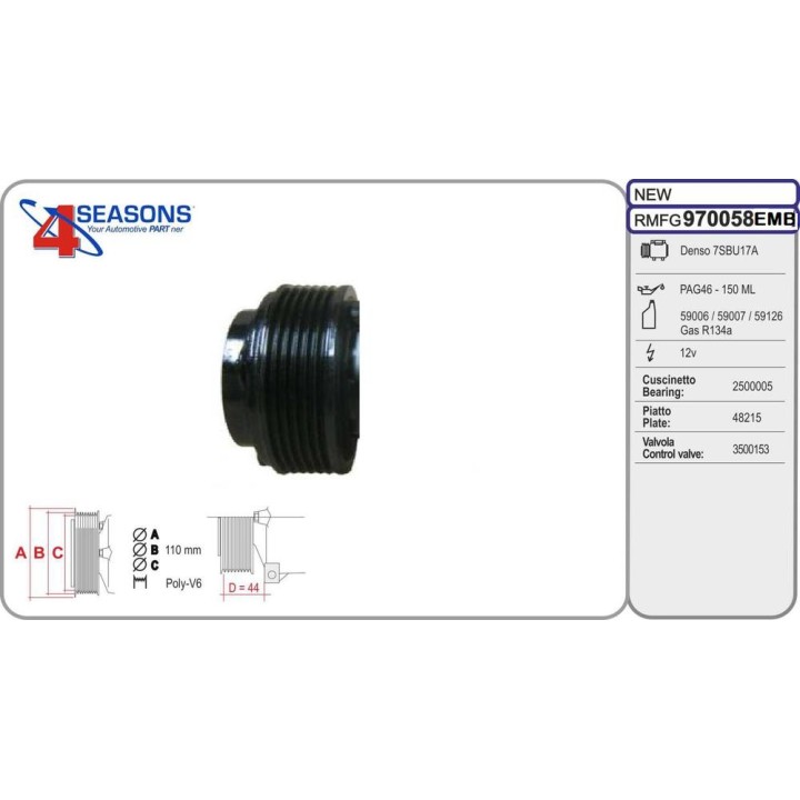 EMBRAGUE COMPRESOR 970058