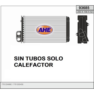 93685S  HEATER CORE RENAULT MEGANE SCENIC SIN TUBOS