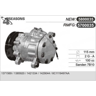 5700035  CMP  SANDEN SD 7B10 12V 2 GROOVES 7170