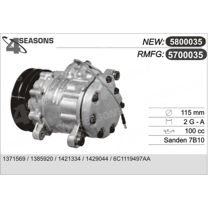 5700035  CMP  SANDEN SD 7B10 12V 2 GROOVES 7170