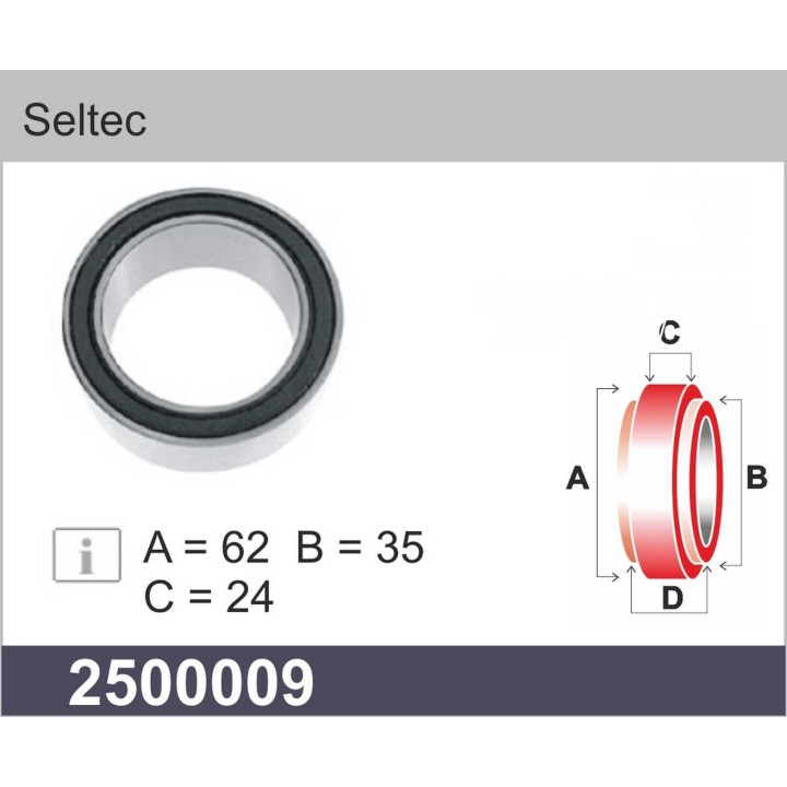 2500009  RODAMIENTO DIESEL KIKI SELTEC  62 X 35 X 24