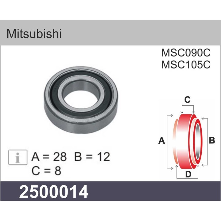 2500014  RODAMIENTO MITSUBISHI   28 X 12 X 8