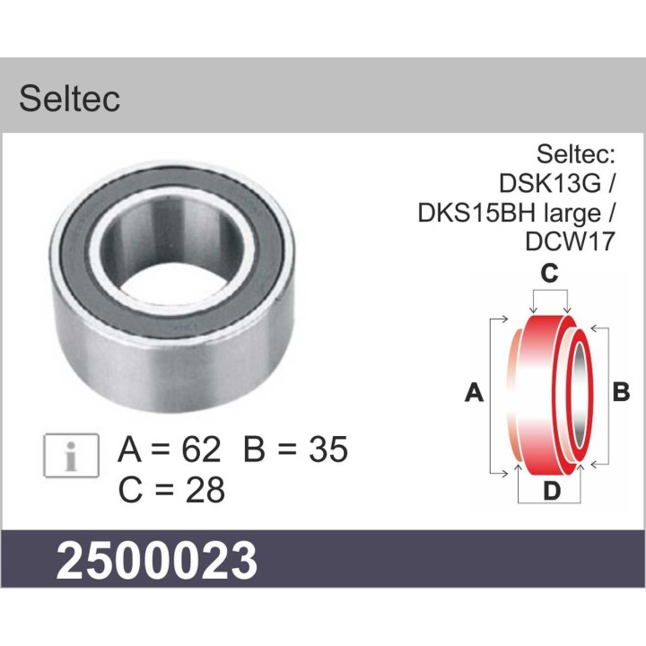 2500023  RODAMIENTO DIESEL KIKI SELTEC  62 X 35 X 28