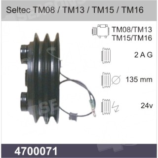 4700071  EMBRAGUE COMPRESOR SELTEC TM08 / TM 13 / TM 15 / TM