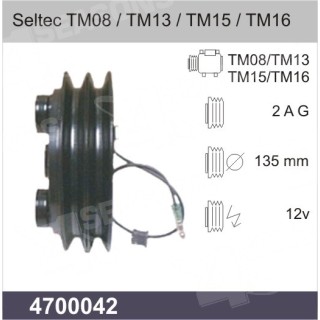 4700042  COMPRESSOR CLUTCH SELTEC TM08 / TM 13 / TM 15 / TM
