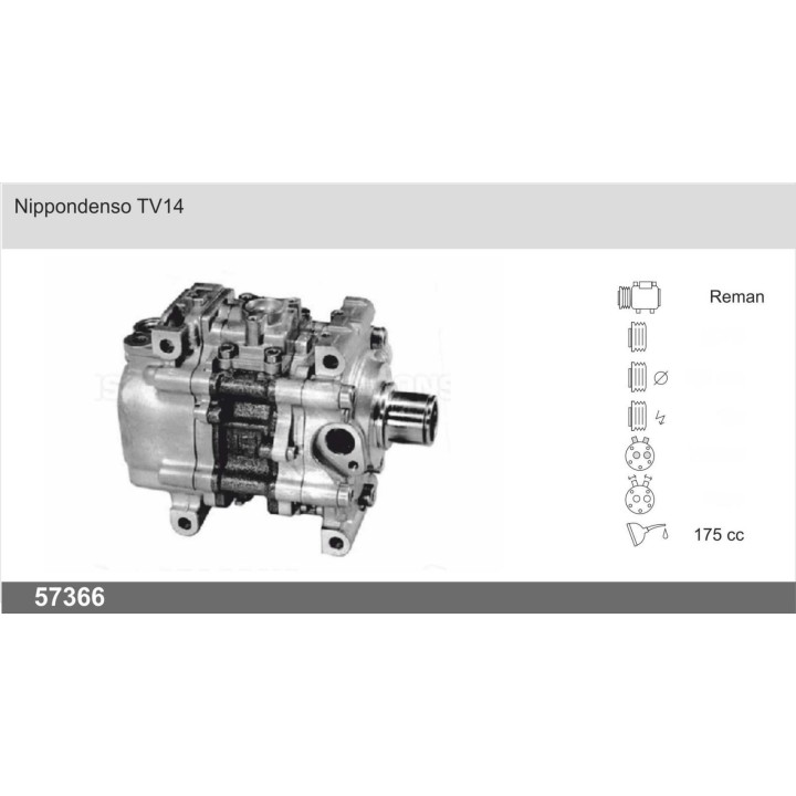 57366  COMPRESOR  DENSO TV14 W/O CLUTCH