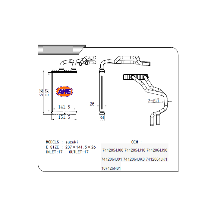 94127  CALEFACTOR SUZUKI GRAN VITARA 1.9 DDIS