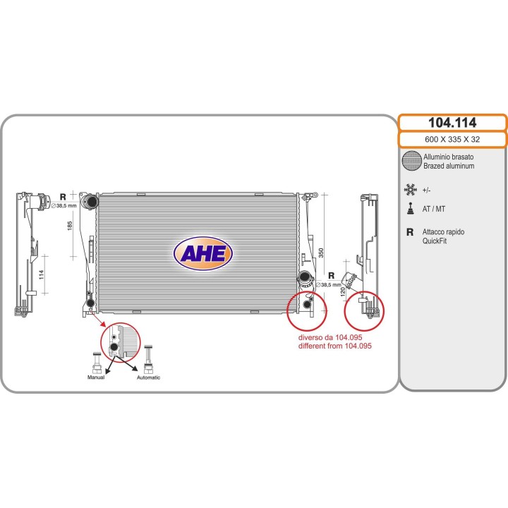 104114  RAD BMW Serie 3 E90/91/92/93 335i/ix M/AT +/-AC 07
