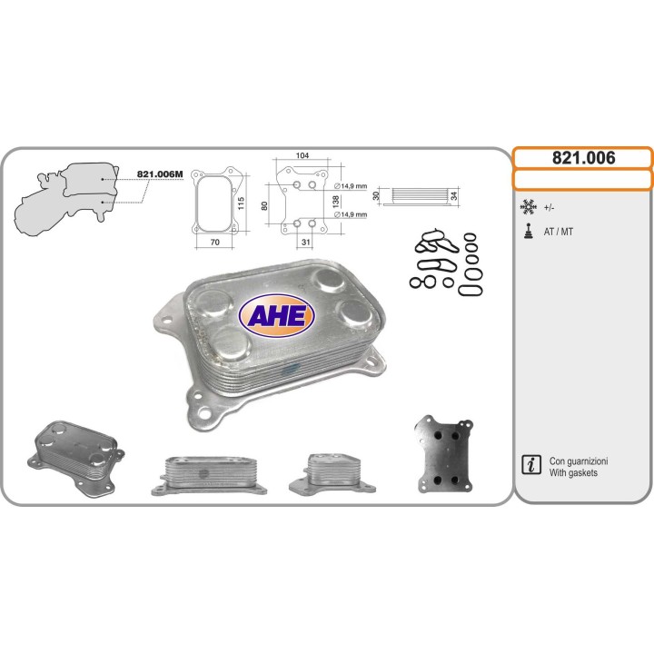 821006  OILCOOLER OPEL CORSA D 1.3CDTI 10.0 PZ 6-