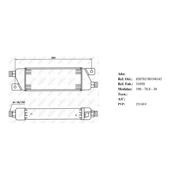 ENFRIADOR ACEITE OPEL ASCONA