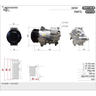 970135  CMP  OPEL Zafira 1.6CDTi/1.8 06.13-