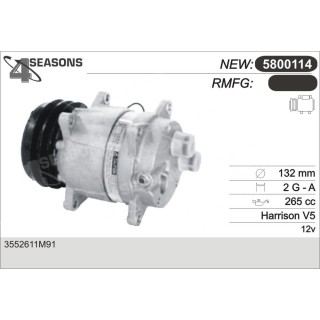 COMPRESSOR NEW DELPHI / HARRISON V5 12V  2 GROOVES