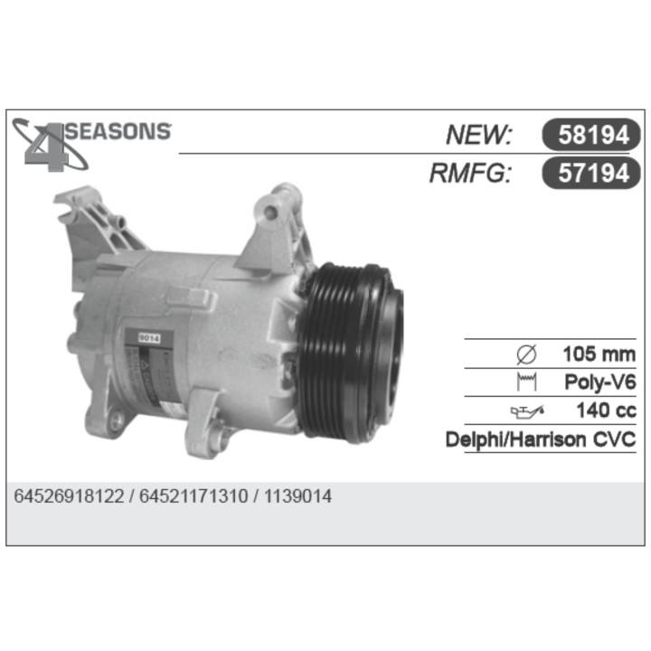 58194  COMPRESOR NUEVO BMW MINI COOPER 01-